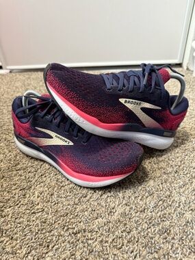 Brooks Women's Running Sneakers - Navy and Pink Accent